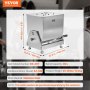 VEVOR manual meat mixer 40 L meat processing machine with tilting container (max. mixing of 36.29 kg meat), meat mixer sausage mixer with reduction gear, hand mixer for minced meat