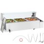 VEVOR kommerzieller Speisenwärmer mit 3 Behältern (8 Qt), elektrischer Dampftisch mit Glasabdeckung, 1500 W Arbeitsplatte aus Edelstahl, Buffet-Bain-Marie, 30–85 °C Temperaturregelung für Gastronomie