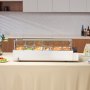 VEVOR Speisenwärmer Chafing Dish Gastronormbehälter 6x4,7L Buffet Glasschild