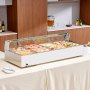 VEVOR kommerzieller Speisenwärmer mit 8 Behältern (je 8 Qt / 1/2 Größe), elektrischer Dampftisch mit Glasabdeckung, 1700 W Arbeitsplatte aus Edelstahl, Buffet-Bain-Marie, 30–85 °C Temperaturregelung