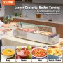 VEVOR Speisenwärmer Chafing Dish Gastronormbehälter 4x8Qt Glasschild Kommerziell