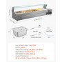 VEVOR Commercial Food Warmer, 5-Pan Electric Steam Table with Glass Cover, 1500W Countertop Stainless Steel Buffet Bain Marie with 30-85°C Temp Control for Catering, Buffet, Parties, Restaurants