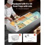 VEVOR kommerzieller Speisenwärmer (6 x 1/2 Größe Behälter), 1,5 kW elektrischer Wärmebehälter aus Edelstahl mit Glasabdeckung & Suppenkelle, Chafing Dishes für Catering Restaurant Party