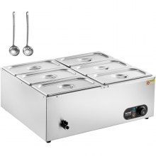 VEVOR Speisenwärmer Chafing Dish Gastronormbehälter 6x5Qt 1500W Buffet Set