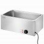 VEVOR Kommerzieller Speisenwärmer 18 L Bain Marie, 1200 W, elektrischer Buffetwärmer, Dampftisch-Speisewärmer Arbeitsplatte, Edelstahl-Speisewärmer, Wärmebehälter für Partys, Catering und Restaurants