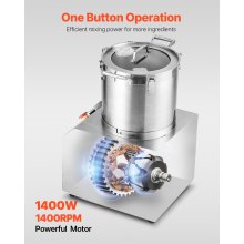 VEVOR Küchenmaschine Gemüsezerkleinerer Lebensmittelechter Edelstahl-Mixer 15L