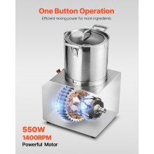 VEVOR Küchenmaschine Gemüsezerkleinerer Lebensmittelechter Edelstahl-Mixer 4L