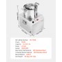 VEVOR Küchenmaschine Gemüseschneider 6L Lebensmittelechter Edelstahl-Mixer