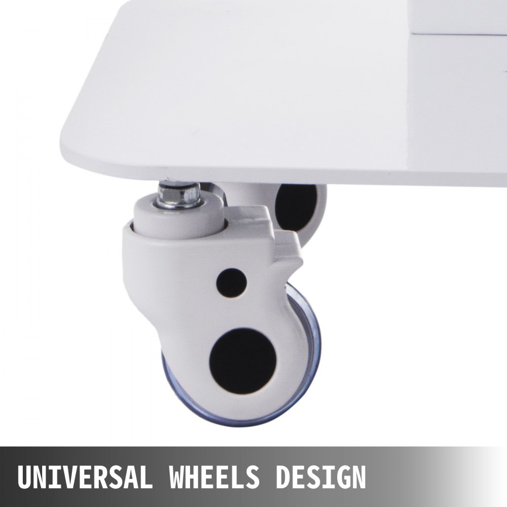 VEVOR Laborwagen 3 Böden Weiß Servierwagen Stahlplatte Servierwagen Tragbar Abräumwagen medizinischer Dental-Laborwagen Transportwagen Rollwagen