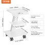 VEVOR Laboratory Trolley, 3-Tier Laboratory Trolley with Wheels, Mobile Metal Trolley with Swivel Casters, Serving Trolley, Clinic Trolley with Tray and 100 kg Load Capacity, for Laboratory, Clinic, Beauty Salon