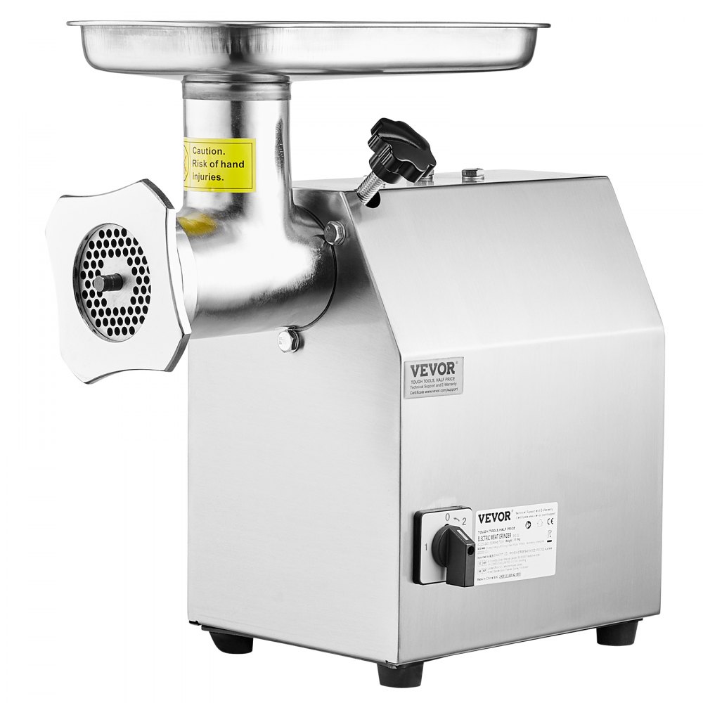VEVOR Elektrischer Fleischwolf 4,17 kg/Min., industrieller Fleischwolf für die Arbeitsplatte mit Klinge Mahlplatte Wurstmaschine, kommerzieller Fleischwolf aus Edelstahl für Küche Restaurant