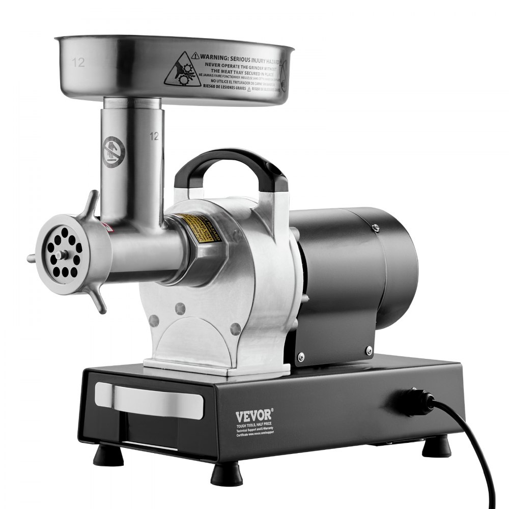 VEVOR kommerzieller elektrischer Fleischwolf Wurstmaschine 4,08 kg/Min. 550 W, industrieller Fleischwolf mit Klinge & Mahlplatte, multifunktionaler Fleischwolf aus Edelstahl für Küche & Restaurant