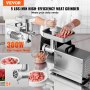 VEVOR Kommerzieller Elektrischer Fleischwolf 2,27kg/Min Wurstfüllmaschine 300W