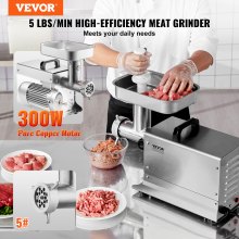 VEVOR Kommerzieller Elektrischer Fleischwolf 2,27kg/Min Wurstfüllmaschine 300W