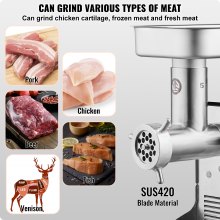 VEVOR Kommerzieller Elektrischer Fleischwolf 2,27kg/Min Wurstfüllmaschine 300W