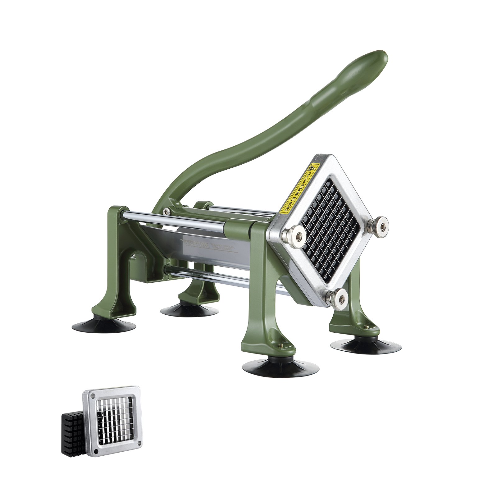 VEVOR Pommes-Frites-Schneider Kartoffelschneider mit 3/8-Zoll-Klinge aus Edelstahl, manueller Kartoffelschneider und Zerkleinerer mit Saugnäpfen, ideal für Kartoffeln Pommes Frites Gemüse Karotten