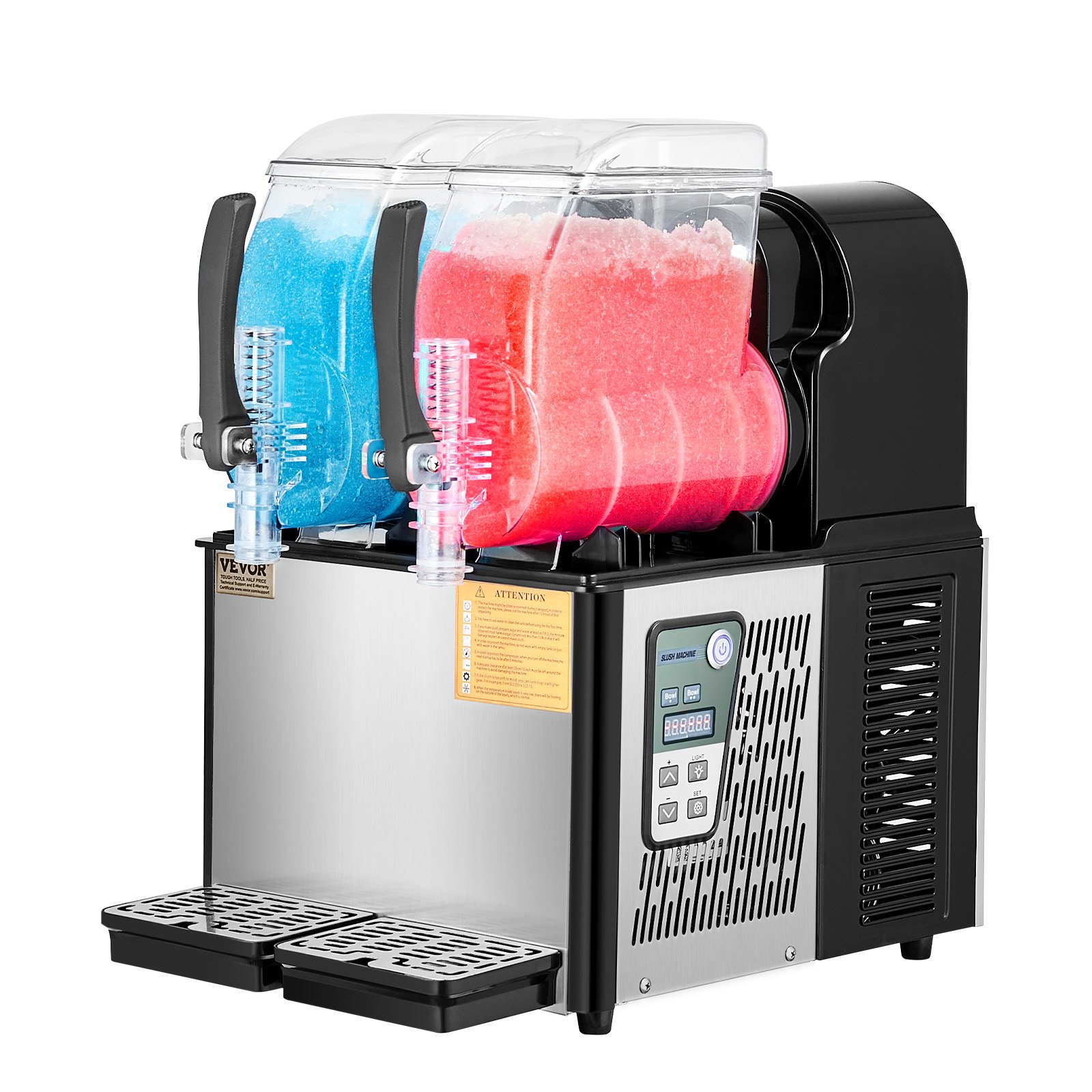 VEVOR kommerzielle Slush-Maschine 4 L x 2 Doppeltank Slush-Eismaschine Slushy Machine für gefrorene Getränke, 32 Tassen Margarita-Smoothie-Maschine für Partys zu Hause Restaurants Cafés Bars
