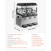 VEVOR 12Lx3 Kommerzielle Slusheis Maschine Margarita Smoothie Getränk Maker