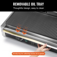 VEVOR Kommerzielle Panini Grill Doppelplatte Sandwichmaker-Platte 485x230mm