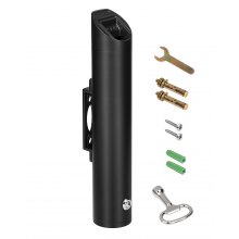 VEVOR Zigaretten Aschenbecher Zigarettenstummelbehälter Wanddmontage Zylinder, Aschenbecher (120 x 89 x 487 mm) aus Edelstahl & Aluminiumlegierung Outdoor Garten Büro Restaurant Hotel Schwarz