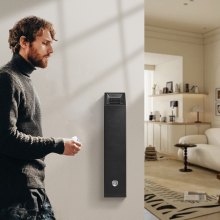 VEVOR Zigaretten Aschenbecher Zigarettenstummelbehälter Wanddmontage Quader, Aschenbecher (132 x 100 x 487 mm) aus Edelstahl & Aluminiumlegierung Outdoor Garten Büro Restaurant Hotel Schwarz