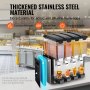 VEVOR kommerzieller Getränkespender mit 4 Tanks, Saftspender 10 L (pro Tank), 430 W Edelstahl Eistee-Getränkeautomat mit 7–12 °C Kühltemperatur, für Kaltgetränke Restaurant Bar Party Buffet Catering