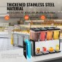 VEVOR kommerzieller Getränkespender mit 4 Tanks, Saftspender 12 L (pro Tank), 510 W Edelstahl Eistee-Getränkeautomat mit 7–12 °C Kühltemperatur, für Kaltgetränke Restaurant Bar Party Buffet Catering