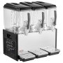 VEVOR Elektrischer Getränkespender 3 x 12 L 7-12 °C Saftspender mit PC-Behälter, für Restaurants, Hotels, Bars und Kioske, mit Rührstab für Gleichmäßige Durchmischung, Druckschalter und Auffangschale