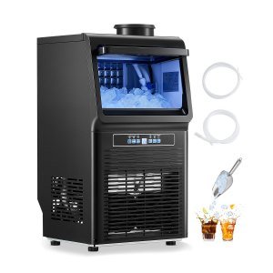 VEVOR Kommerzielle Eismaschine – 49,9 Kg/Tag, 12,7 Kg Speicher, 36 Eiswürfel In 15 Min., LED-Anzeige, 2 Wasserzugänge, Für Bar & Restaurant