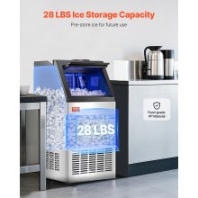 VEVOR Kommerzieller Eisbereiter, freistehender Schrank, Maschine, 80 lbs/24 h, 36 Eiswürfel