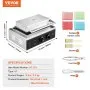 VEVOR kommerzieller Waffeleisen Waffel Maker 6-teilig 1500 W, antihaftbeschichtetes Edelstahl-Waffeleisen für Mais-Hotdogs mit Temperatur- und Zeitregelung, für Restaurant, Bäckerei, Snackbar Familie