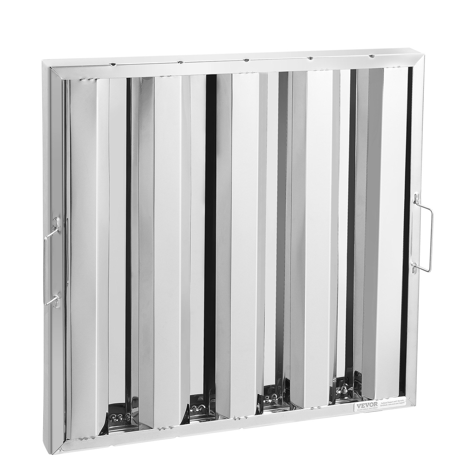 VEVOR Filter für gewerbliche Dunstabzugshauben Dunstabzugshaubenfilter aus Edelstahl für Restaurants (493 x 493 mm / B x H), für fettabweisende Dunstabzugshauben mit 4 Rillen, 1 Stk.