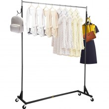 VEVOR Kleiderständer 136 kg Traglast, Industrieständer 60x159x180 cm, industrielle Kleiderstange, kommerzieller Z-förmiger Kleiderwagen Schwarz (1 Stück 1 Schicht) Garderobe Schlafzimmer Waschküche