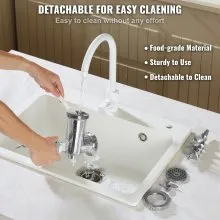 VEVOR Manuelle Fleischmühle, alle Teile Edelstahl, handbetriebene Fleischmahlmaschine mit Tischklemme, 2 Schleifplatten & Wurstfüller, ideal für Zuhause Küche Restaurant Metzgergeschäft