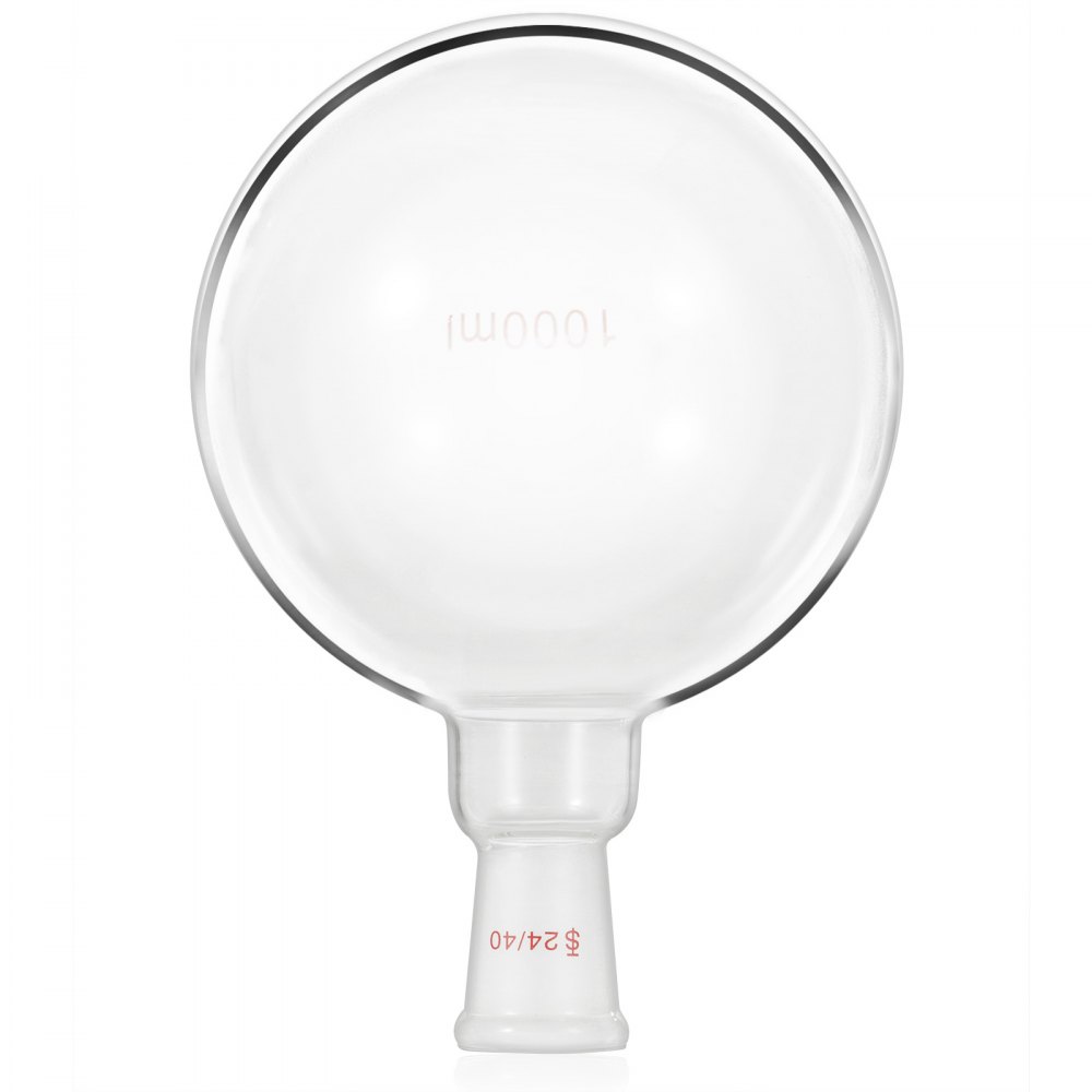 VEVOR 1000 ml Destillationsgerät Labor, Wasser Destilliergerät Borosilikatglas 3.3 Standard 24/40 Gelenke Hohe Dichtleistung ätherische Öle Wasser-Destilliergerät Luftreiniger Glaswaren 13-teilig