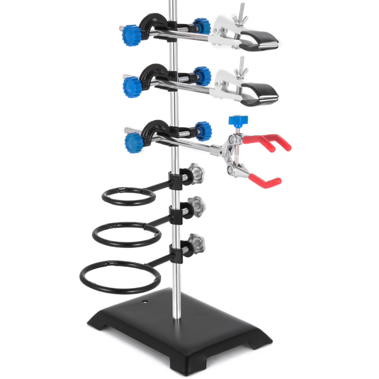 VEVOR Laborständer 60 cm laborstativ Set, Laborständer Halterungen Labor Unterstützung Edelstahl & Gusseisen stativmaterial eingestellbar für Labor Experiment Chemie Physikalische Forschung (60 cm)