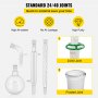 VEVOR Laborglas Set 24 40, Laborglas Kitmit Borosilikatglas 3,3(GG-17), Labor Glas Kit Max. 600 ℃, Labor Glaswaren Kit Gummi, Labor Glaswaren Kit, Labor Glaswaren&Equipment 29 Stck.