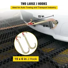 VEVOR 8 mm×30 cm G80 V-Kettenzaum mit 2 Beinen und 38 cm großen J-Haken und T-Haken