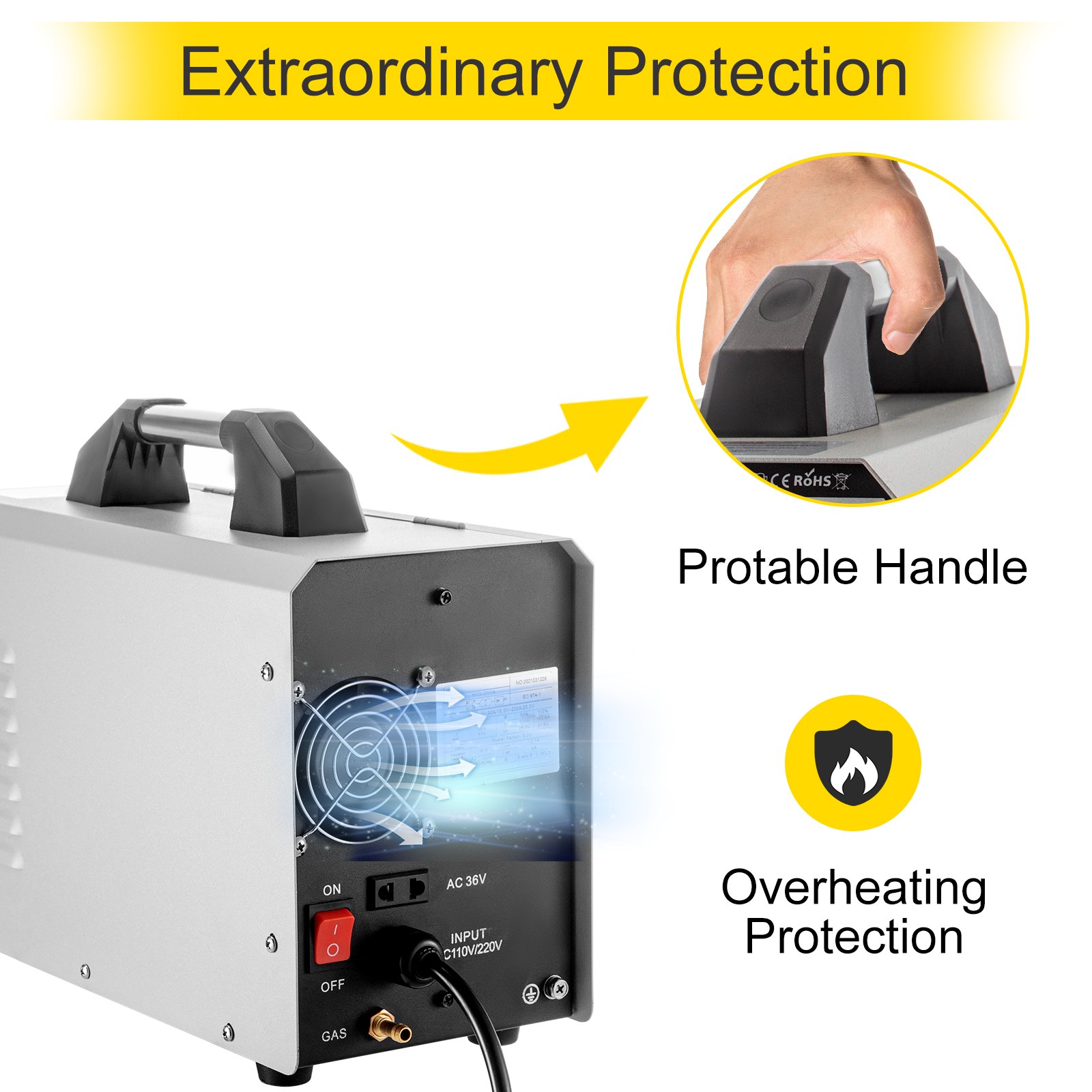 Vevor Schweißgerät Elektrodenschweißgerät 6in1 Kombi Igbt Elektroden 30-140a