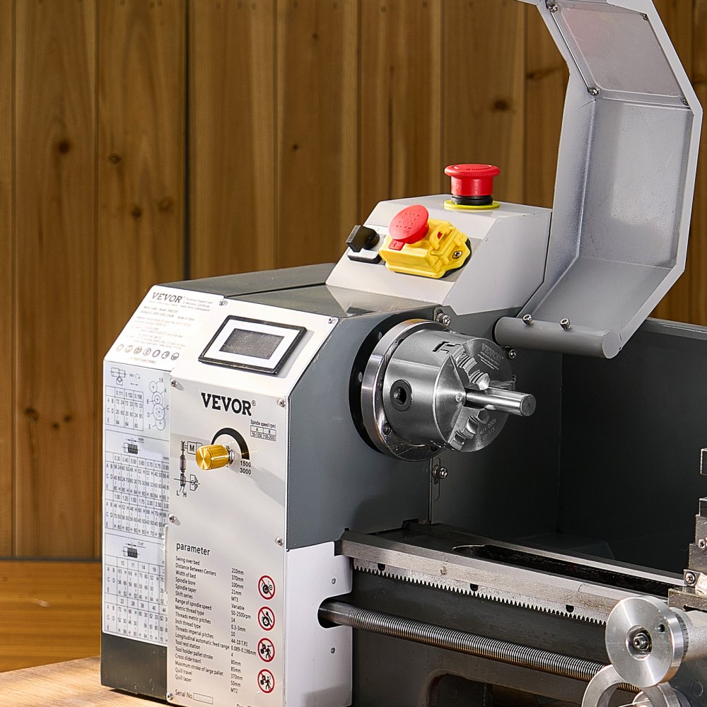 VEVOR 3-jaw chuck, 80 mm, self-centering chuck, 2-63 mm clamping range with T-key mounting screws, reversible jaws, HT300 material, for wood/metal lathes