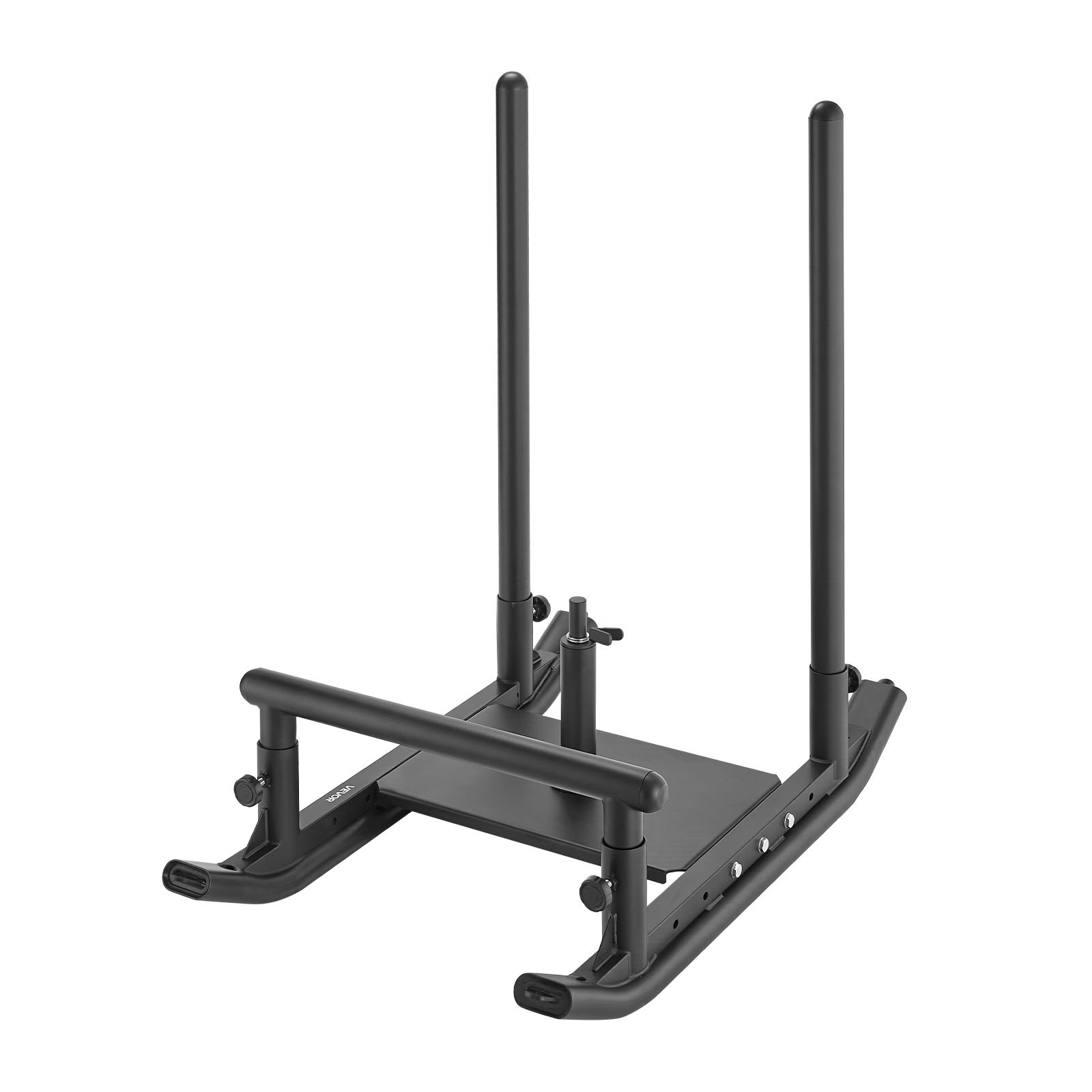 VEVOR Gewichtsschlitten Kraftschlitten Krafttrainingsschlitten zur Verbesserung der Geschwindigkeit bei sportlichen Übungen, Fitnessgerät mit Griff, kompatibel mit 25/51 mm Gewichtsscheiben Schwarz