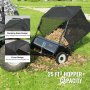 VEVOR Tow Behind Lawn Sweeper 44 Zoll, 25 cu. 1,6 m Hochleistungs-Laub- und Grassammler mit großer Kapazität, einstellbarer Kehrhöhe und Kippseildesign zum Aufsammeln von Schmutz und Gras