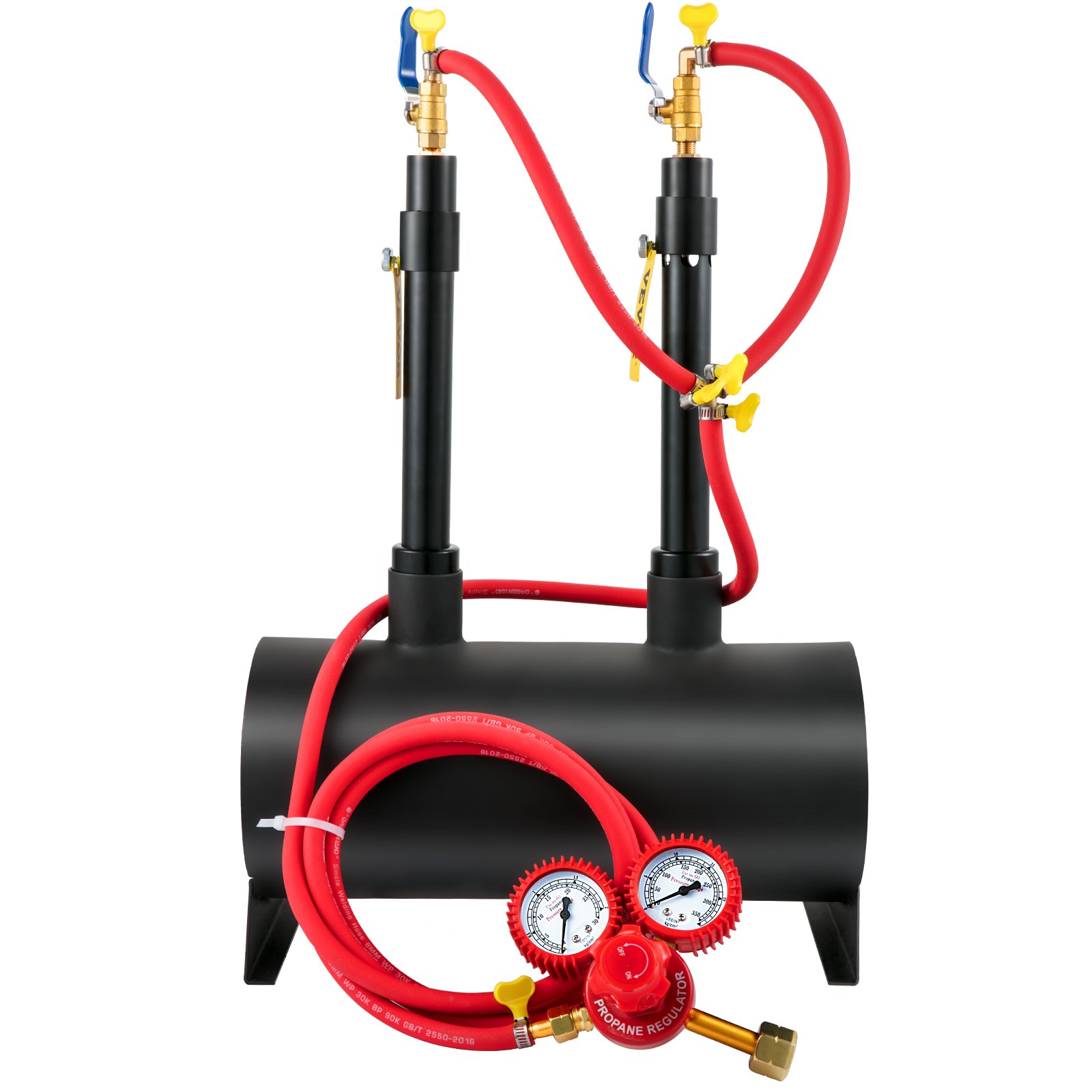 VEVOR Gas schmiedeofen 1350 °C, Brenner Schmiede 14 L, Schmiedeofen mit zwei Brenner, Auskleidung mit Aluminiumsilikatfaser, Metallschmiede Max. Leistung 153,6 kWh / 524.000 BTU, Hufschmiede Oval