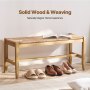 VEVOR Rattanbank Holzbank Eingangsbank Wohnzimmer Schlafzimmer 1015mm 113kg