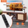 VEVOR Rattan-TV-Ständer 191cm Fernseher Boho-TV-Schrank Fernsehschrank Walnuss