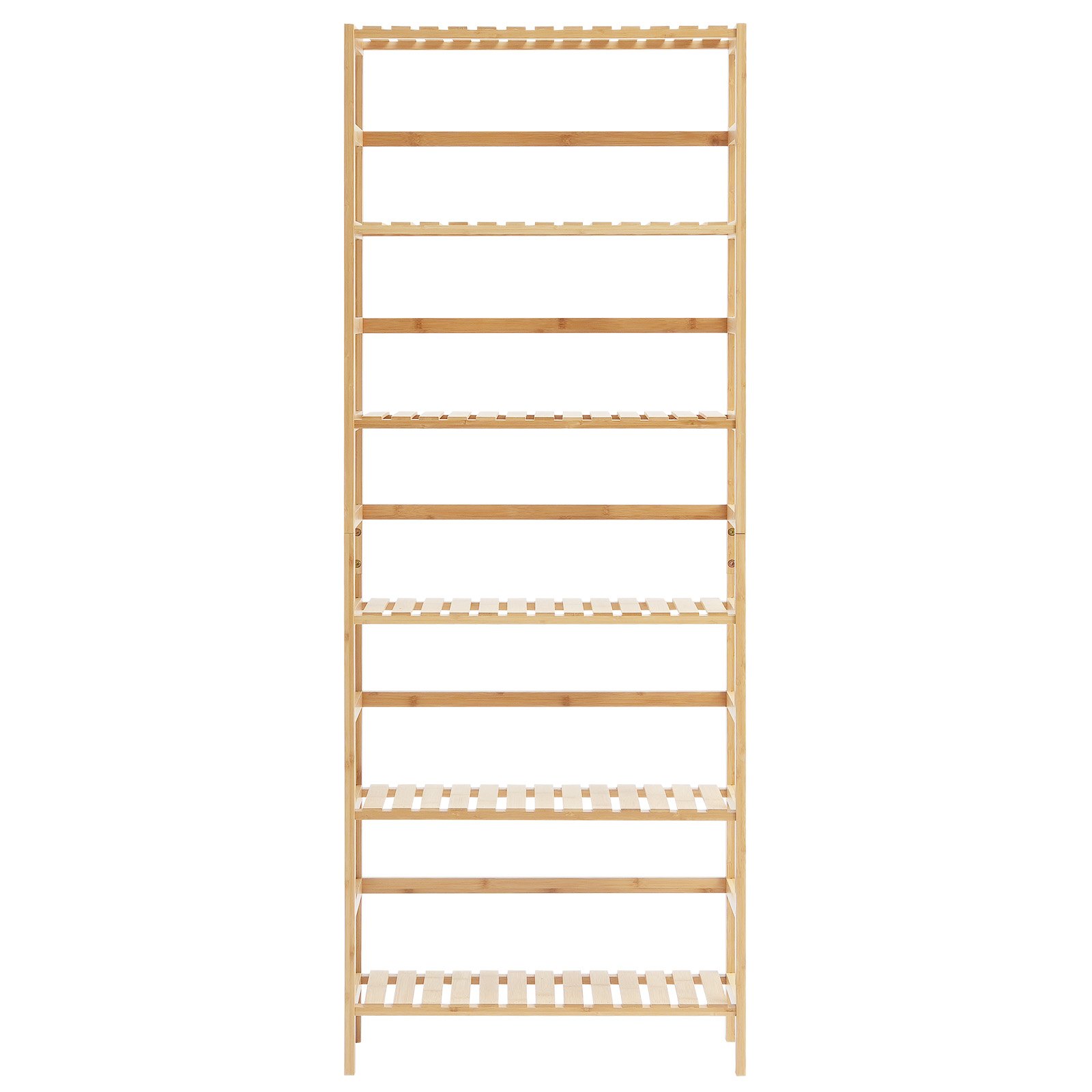 VEVOR Bücherregal mit 6 Ablagen aus Bambus, Aufbewahrungsregal, freistehender multifunktionaler Blumenpflanzenständer Aktenregal ideal für Badezimmer Schlafzimmer Büro Arbeitszimmer Naturfarbe