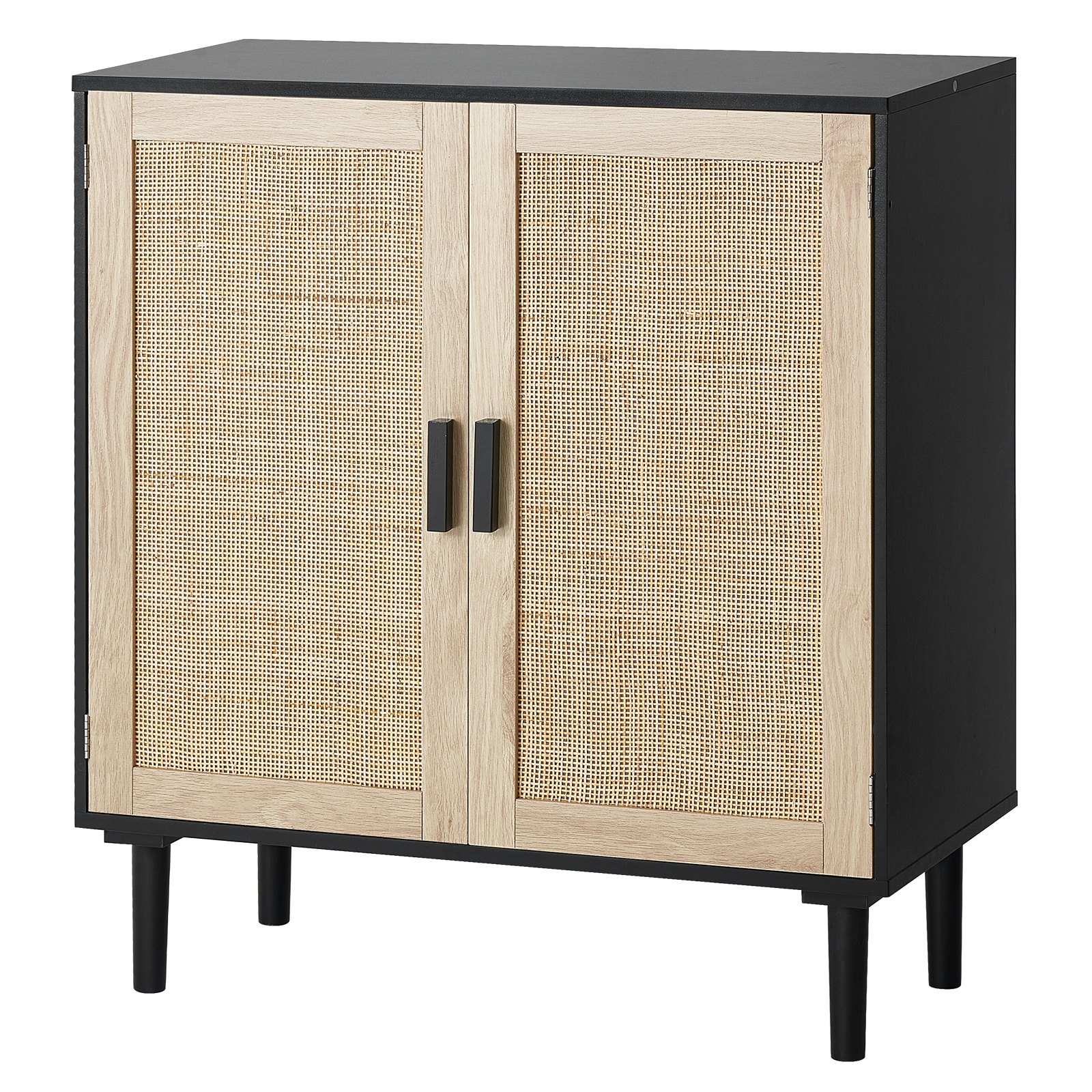 VEVOR Rattan Cabinet, Rattan Chest of Drawers, 1 pc. Storage Cabinet with 2 Magnetic Doors, Sideboard Buffet Cabinet with Adjustable Shelves, Ideal for Hallway, Entrance Area, Living Room or Kitchen