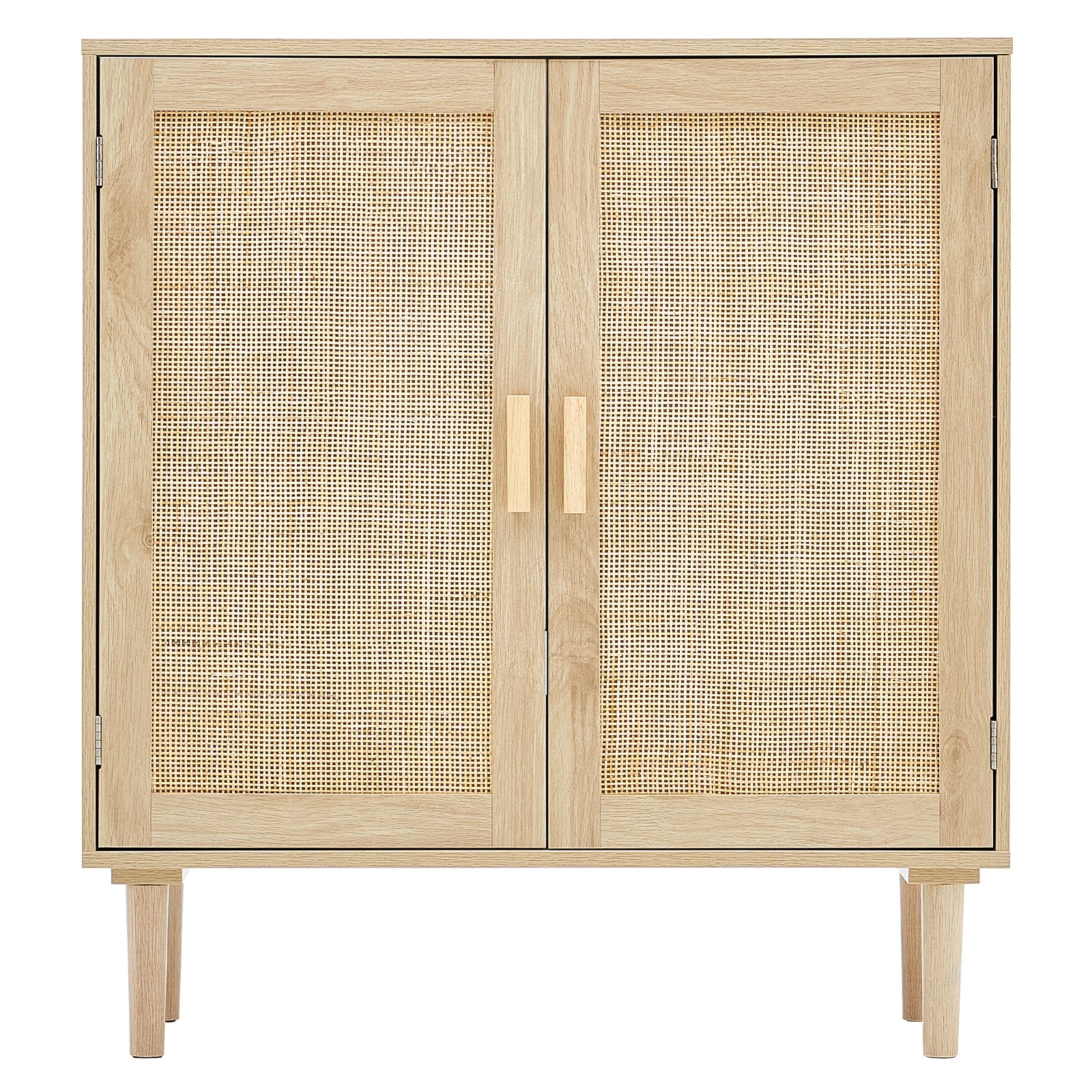 VEVOR Rattanschrank Rattankommode Aufbewahrungsschrank mit 2 magnetischen Türen & verstellbaren Regalen & Griffen, Sideboard-Buffetschrank für Flur Eingangsbereich Wohnzimmer Küche Flur