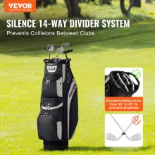 VEVOR Golf Cart Bag 14-Wege-Organizer Trennwand Oben Golfwagentasche 90cm