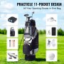 VEVOR Golf-Cart-Tasche mit 14-Wege-Organizer-Unterteilung oben, 41 Zoll, 13 Taschen, Premium-Nylon-Cart-Tasche, langlebige Golftaschen mit Griffen, Staubschutzhülle und abnehmbaren Riemen für Männer und Frauen, schwarzes Farbblockdesign